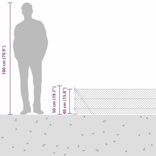 Poste de Valla Plateado 10x0,4m malla acero 8