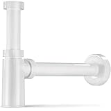 ✅ 100% UNIVERSALE PASSFORM : Der Flaschensiphon aus verchromtem Kunststoff passt dank des genormten 1 ¼“ Einbaumaßes an alle handelsüblichen Waschbecken.