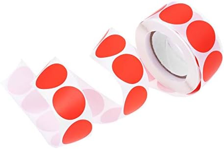 Yetaha Red Color Coding Labels Christmas Holiday Round Dot Stickers Labels Removable Natural Paper Permanent Adhesive Sticker 500Pcs Decoration Bags Notebook Calendar Envelope (2.5cm 1 inch)