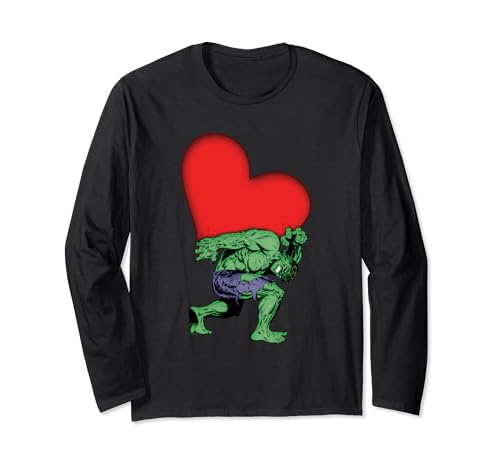 Image of Marvel Comics Hulk Heart Long Sleeve T-Shirt