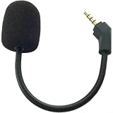 Gettimore Microfono compatibile con riduzione del rumore Theta 7.1, cuffie da gioco, regolabili per microfono a tubo morbido con connettore dorato, nero