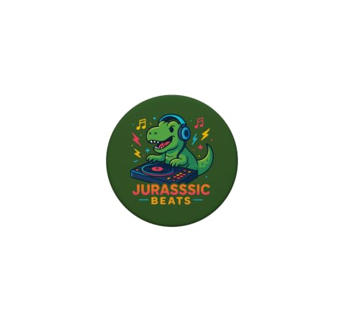 Jurassic Beats T-Rex DJ – Mixeur de Musique Dinosaure Rugissant PopSockets PopGrip Adhésif – vue 3
