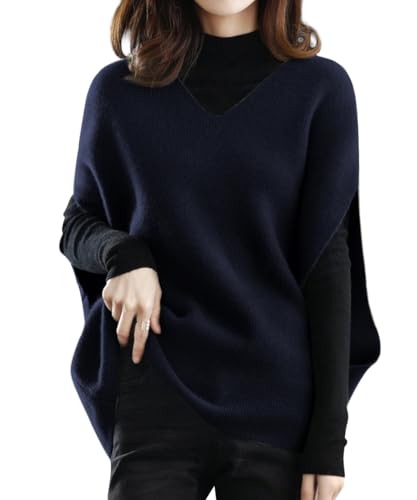 [Ladyangel] ニットベスト レディース トップス Vネック ドロップショルダー 重ね着 ゆる感 ゆったり 柔らかい 暖かい 無地 体型カバー オーバーサイズ プルオーバー カジュアル 秋冬 9色の商品画像（Amazon）