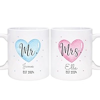 Amazon.com | Personalized Coffee Mug Set for Couples, 11oz Custom ...