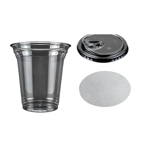 [Arklove]�v���X�`�b�N�J�b�v �W�t�� 100�� ���� �g���̂� 98mm 500ml �A�C�X�R�[�q�[ �X���[�W�[ �^�s�I�J �W���[�X ����p PET�� �X�g���[���t���W �h�R�@�\ ���� �J�t�F �p�[�e�B�[�p �����e�ʑI���� 98�`400ml��PET