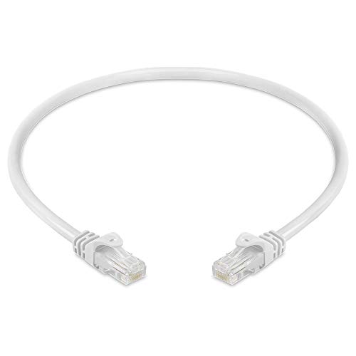 Cmple - High Speed Cat 6 Cable - 10 Gbps Network Cable, Cat6 Ethernet Lan, Gold Plated Rj45 Connectors - 1.5 Feet White #TOP1