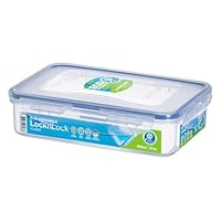 LocknLock Classic Rectangular Short Food Container 800ml - Patented Four-Hinge Locking System, 100% Liquid & Airtight Closure, Durable and Flexible Hinges, Perfect for Organising your Fridge & Pantry