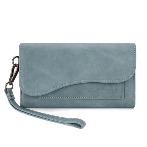 Image of Montana West Wallets for Women Large Phone Wristlet Wallets Trifold Money Organizers with Coin Purse and Wrist Strap