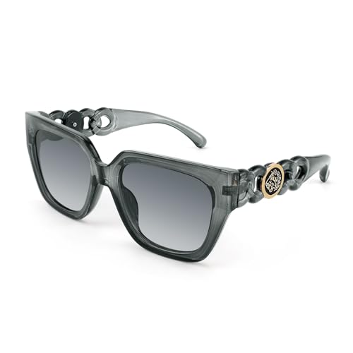 FEISEDY Women Men Retro Square Cat Eye 90s Sunglasses Designer Vintage Oversized Thick Frame Fashion Shades B2908