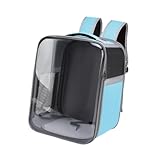 Generic Cat Carrier Backpack for Carrying Cats and Dogs, Transparent Front, Portable, Oxford, Comfortable Pet Backpack for Walks, Light Blue