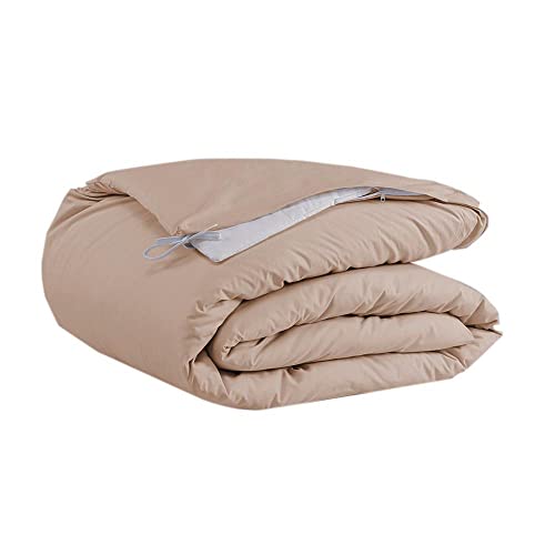 Capa de Edredom Duvet 100% Algodão Dupla Face Com Zíper Queen Percal 200 Fios (Cáqui)