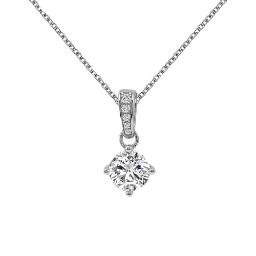 Collier en or blanc et moissanite 1ct bijou d'exception en pierres précieuses