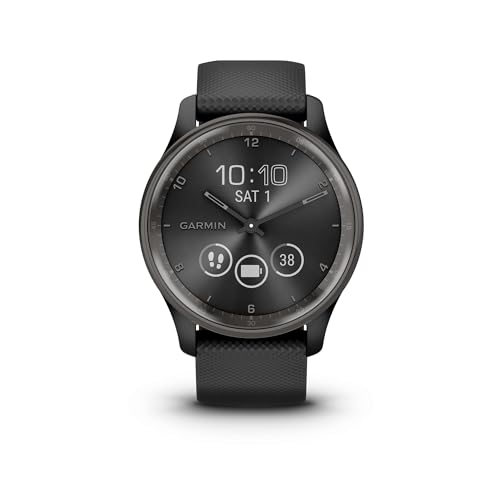 Garmin vívomove Trend, 40mm Stylish Hybrid Smartwatch with Health and Fitness functions, Dynamic Watch Hands, Touchscreen Display and up to 5 days battery life, Black
