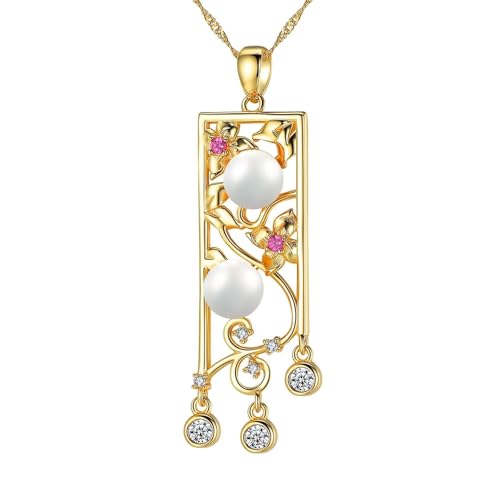 Collier chaîne longue argent 925 perles et fleur pour révéler votre éclat