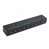 WALFRONT Fonte de Alimentação para Pedal de Guitarra, 8 Saídas Isoladas Fonte de Alimentação para Placa de Pedal de Efeito de Liga de Alumínio 9V Com Entrada Tipo C, para Carregamento de