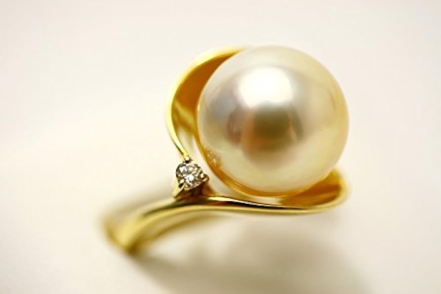 Amazon | 南洋白蝶真珠パールリング【指輪】 12mm ナチュラルゴールド 