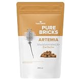 NatureHolic Pure Bricks Artemia | Dados Artemia liofilizados para peces ornamentales camarones cangrejos cangrejos cochinillas | Alimento natural rico en proteínas con astaxantina y quitina