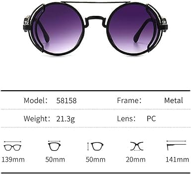 1Pc Red Retro Steampunk Sunglasses Vintage Style Sun Glasses Round Metal Frame Circle Glasses Street Shot Eyewear Unisex Cool Sun Glasses Gifts,Women's Sunglasses,Eyewear Accessories - Image 8