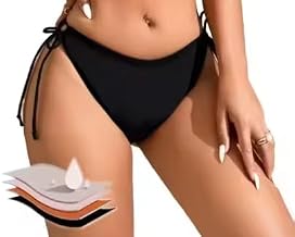 Veintitrés Adjustable Triangle Menstrual Bikini with Ties for Women, Anti-Leak Swimwear for Beach, Pool and Swimming, Reusable Swimwear (FR/ES, Letters, S, Regular, Regular)