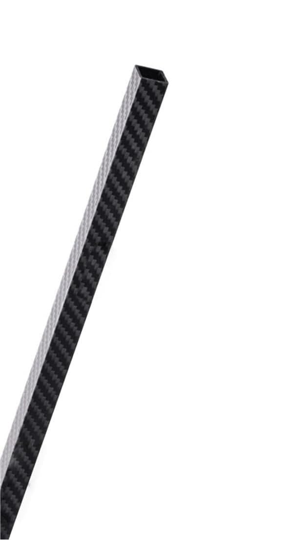 Tubo quadrato rettangolare interamente in fibra di carbonio 3K da 600 mm
