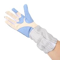 equlup 1 Stück Gepolsterter Fechthandschuh, Gestrickter Stoff Waschbarer Fechthandschuh Rutschfester Atmungsaktiver Säbelhandschuh Fechthandschuhe Für Degenfolie Und Säbel (M)