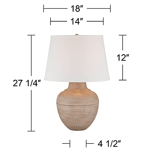 Lámpara de Mesa Brighton 27.25" beige metal y tela miniatura 4