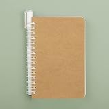 TWONE Kraft Cover Lay Flat Spiral Notebooks - Two Pack - 3.5" x 5.5" - 180 Blank Pages - 90 Sheets - Easy to Carry