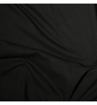 E. U. Fabrics Ltd Black Eu Fabrics 100% Cotton Jersey Fabric | Breathable Upholstery Material For Sewing | Spandex Interlock Jersey For Dressmaking And Craft | Stretch Fabric By The Metre (, Sample 10X10cm)