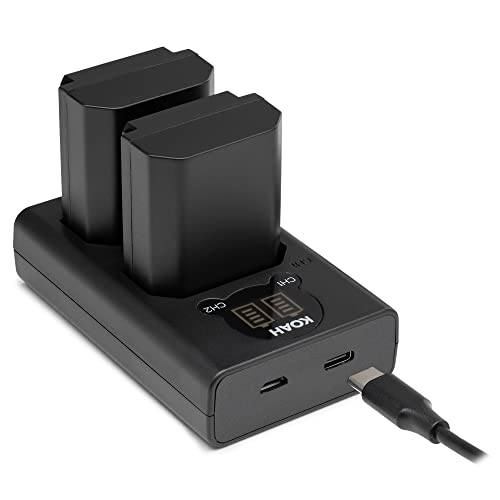 Koah PRO Two-Pack Rechargeable 2000 mAh Lithium Ion Batteries with LCD Dual Portable Charger, Replacement Accessory for Sony NP-FZ100 Compatible Digital Cameras, USB Output, Long Lasting Batteries by Koah - Image 6