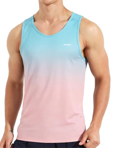 EZRUN Men's Quick Dry Tank Top UPF 50+ Workout Shirt for Gym & Running