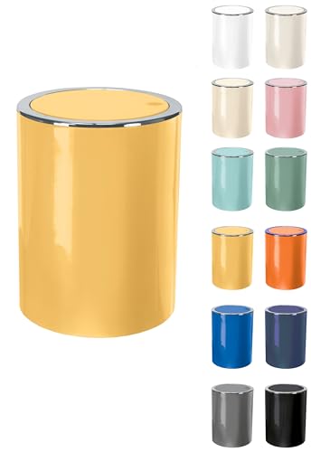 KW Clappe 5Ltr Plastic Swing Bathroom /Kitchen /Small Waste /Office Bin (Yellow)