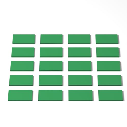 100 Piece Green Building Tiles Bulk Assortment Pack, 2x4 Tiles Accessories for Building, Compatible with Lego Parts and Pieces
