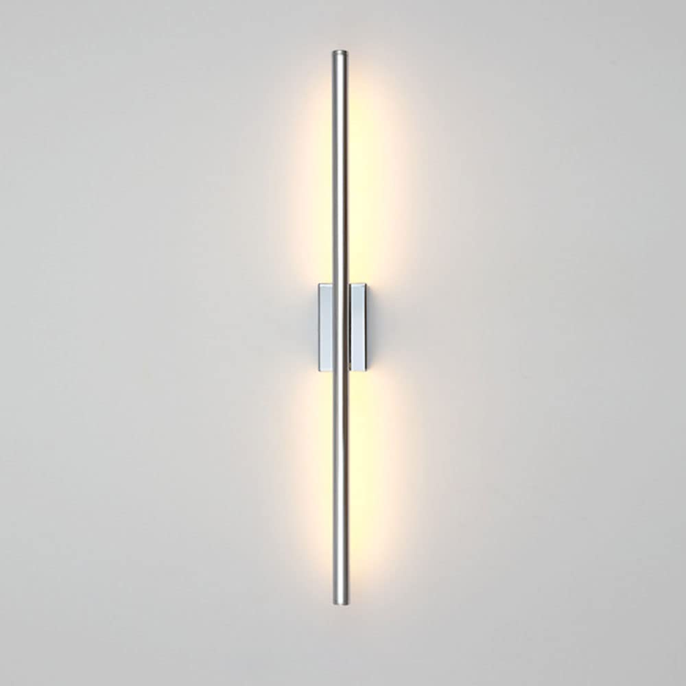 MESOVFCA 23.6" Aluminum Linear Wall Lamp - Ultra-Thin LED Sconce for Bedroom, Living Room, and Corridor Lighting(Chrome,White Light)