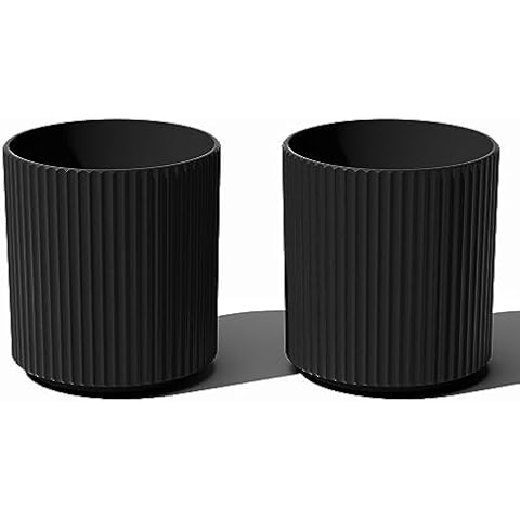 Veradek Demi Series Round Planter for Porch, Patio, Backyard | Durable Plastic-Stone Composite Material | Modern Décor for Tall Plants, Flowers Cover