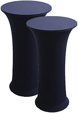 LIFEDX Spandex Cocktail Table Cover,Round Cocktail Tablecloth Stretch Tablecloths Fitted High Top Round Bar Table for Wedding Party Banquet Birthday Outdoor Party,Royal Blue,4Pcs