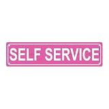 SELF SERVICE ATTENTION Metal Tin Street Sign Bar Cafe Garage Cave Home Room Wall Bathroom Farmhouse Garden Porch Patio Decor, 16 x 4 Inch