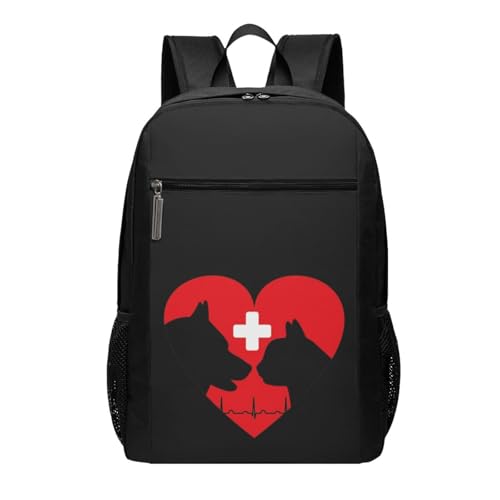 Veterinarian Love Cat And Dog Veterinary Heart Backpack 17 Inch For Travel Laptops Backpack