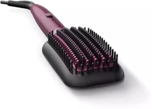 PHILIPS BHH730/00 (Dark Wine Color) Naturally Heated, Silk Protect technology, Hair Straightener Brush, One Size view 2