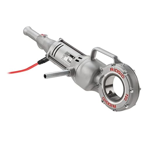 RIDGID 41935 Model 700 Hand-Held 120-Volt Power Drive Pipe Threader, Compatible with RIDGID 12-R, 00-R, 00-RB, and 11-R Die Heads, Silver