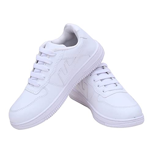 CLYMB QRT Men's White Mesh Lace-Ups Walking/Outdoor Running Sports Shoes