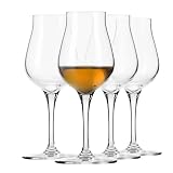 Krosno Avant-Garde Verres à Brandy Cognac Rhum 125 ml – Lot de 4 Verres Dégustation Snifter en Cristal Sans Plomb, Calice Tulipe, Élégants, Maison Bar Restaurant, Lave-vaisselle