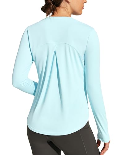 Heathyoga Womens Workout Tops UPF 50+ Long Sleeve Sun Shirts for Women SPF Rash Guard UV Protection Hiking Running Shirts Mint Green