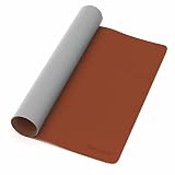 Large Leather Desk Pad -47.2'x17' Dual Sided Office Desk Mat Extra Big Mouse Keyboard Pad Waterproof