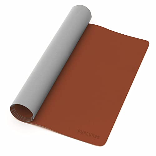 Large Leather Desk Pad -47.2'X17' Dual Sided Office Desk Mat Extra Big Mouse Keyboard Pad Waterproof Mousepad Desk Cover Writing Pad For Office And Home（ Brown+Gray） #TOP20