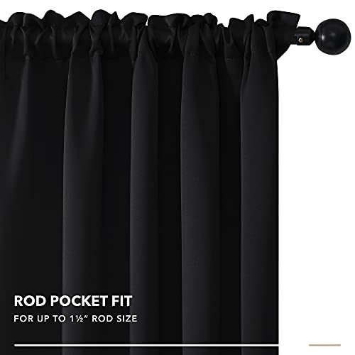 Deconovo Blackout Curtains 63 Inch Long, Black Curtains For Bedroom, Thermal Insulated Window Curtains For Living Room - 42W X 63L Inch, Black, Set Of 2 #TOP7