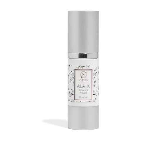 Nylynn Ala-K Serum and Primer - Alpha Lipoic Acid Serum, Reduce Fine Lines & Wrinkles - Antioxidant Vitamin K Anti Aging Serum for Face - DMAE Serum for Face to Soothe & Brighten Skin Cover