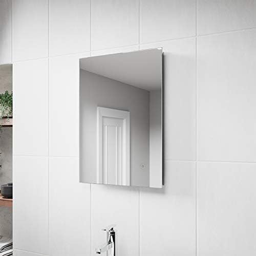 Pebble Grey Savannah Illuminated LED Bathroom Mirror with Touch Sensor Switch | Rotation Ready | 500 x 700 | IP44 Rated | 10 Year Guarantee