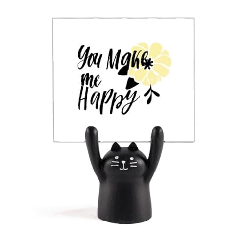 Porte-mémo chat noir You Make Me Happy contre l'oubli des listes importantes