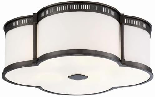 Minka Lavery 1824-281-L LED Flush Mount Ceiling Lighting, 1-Light, 45 Watt, Harvard Court Bronze (8" H x 22" W)