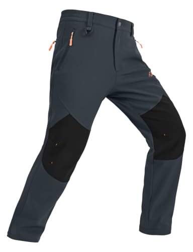 TBMPOY Men's Snow Ski Pants Fleece Lined Winter Warm Water Resistant, Dark